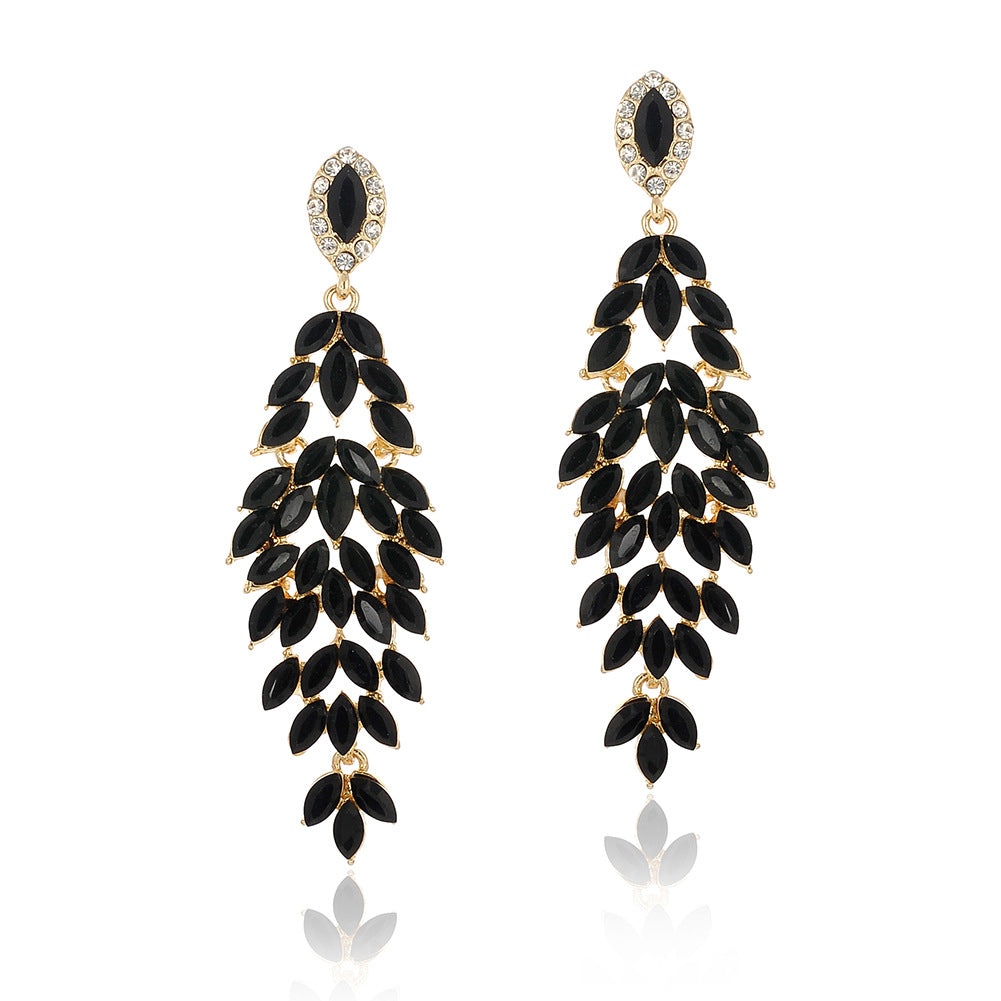 Wholesale Luxury Crystal Marquise Zinc Alloy Earrings
